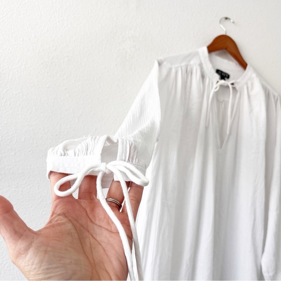 J. Crew Airy Gauze Tunic Long Sleeve Dress Midi Dress in White - Picture 4 of 9